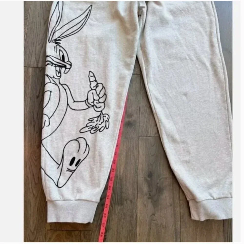 Scotch & Soda x Looney Tunes Sweatpants Size XXL Gray Embroidered Organic Cotton